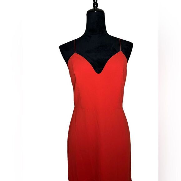 Alice+Olivia Amina Plunging Sweetheart Body-con Dress In Perfect Poppy sz 8 - Picture 5 of 16